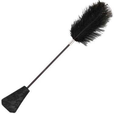 Frustino bifacciale con piume stimolatore nero 56 cm BDSM ed erotismo